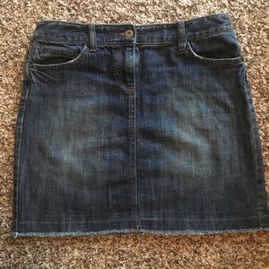 Loft brand women frayed denim skirt